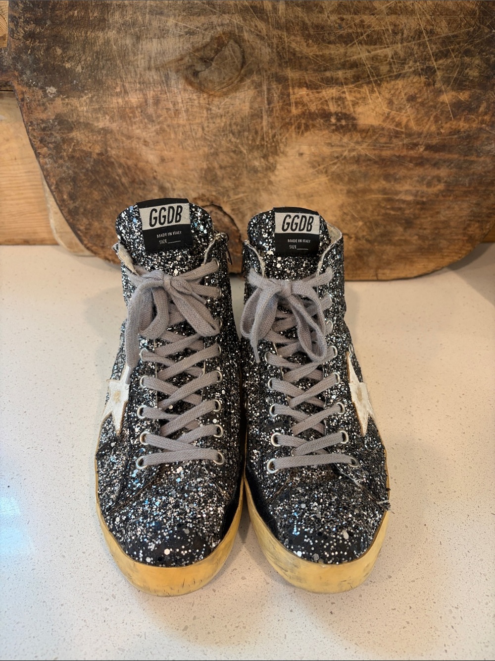 Golden Goose Sparkle Hi Top Sneakers